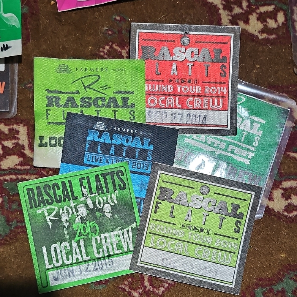 Rascal Flatts Tour Working Crew Passes